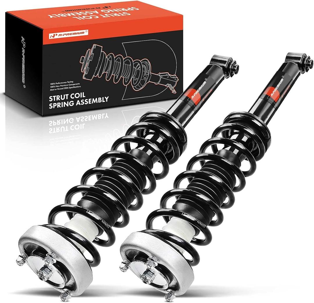 A-Premium Rear Complete Struts Compatible with BMW 525i 2004-2007, 528i 2008-2010, 530i 2004-2007, 535i 2008-2010 - 2x Replacement Suspension Shock Absorber with Coil Spring Assembly