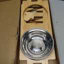 Jovrun Elevated Dog Bowls, Adjustable Raised Dog Bowl Stand for Medium Large Size Dogs, 15°Tilted Elevated Dog Bowls, Durable Bamboo Dogs Feeder with 2 Stainless Steel Bowls and Non-Slip Feet