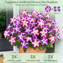 MARTINE MALL Artificial Flowers for Outdoors, 4 Bundles Realistic Fake Outdoor Flowers, UV Resistant Silk Petunia Flower for Outside Look Real Faux Flower Plants for Outdoor Porch, Fuchsia, Rose Red