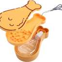 Portable Dog Water Bottle with Food Container, Leak Proof Travel Puppy Water Dispenser, Dog Walking Accessories for Small Dogs & Cats - Pet Water Bottle & Bowl Set (5.3 Oz, [Yellow])