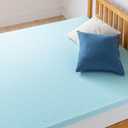 Best Price Mattress 2-inch Ventilated Gel Memory Foam Topper - Full, Dorm Essentials, Blue