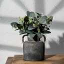 Emotionally Grounded Vase, Vaseking Ceramic Rustic Vase with 2 Handles, 6.1 inch Minimalist Decorative Farmhouse Vases for Home Decor, Living Room, Enterway, Table Decoration, Black Bronze