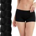 Sunm Boutique Cotton Boy Shorts Underwear for Women, Soft Womens Boxer Briefs, Moisture Wicking Boyshorts Panties 6 Pack (Black, XL)
