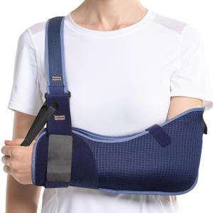 VELPEAU Arm Sling Shoulder Immobilizer for Women and Men, fit Left or Right Arm - Rotator Cuff Support Brace -Medical Sling for Shoulder, Clavicle, Elbow Injury (Breathable type, Large Bust 33.5-41, Large