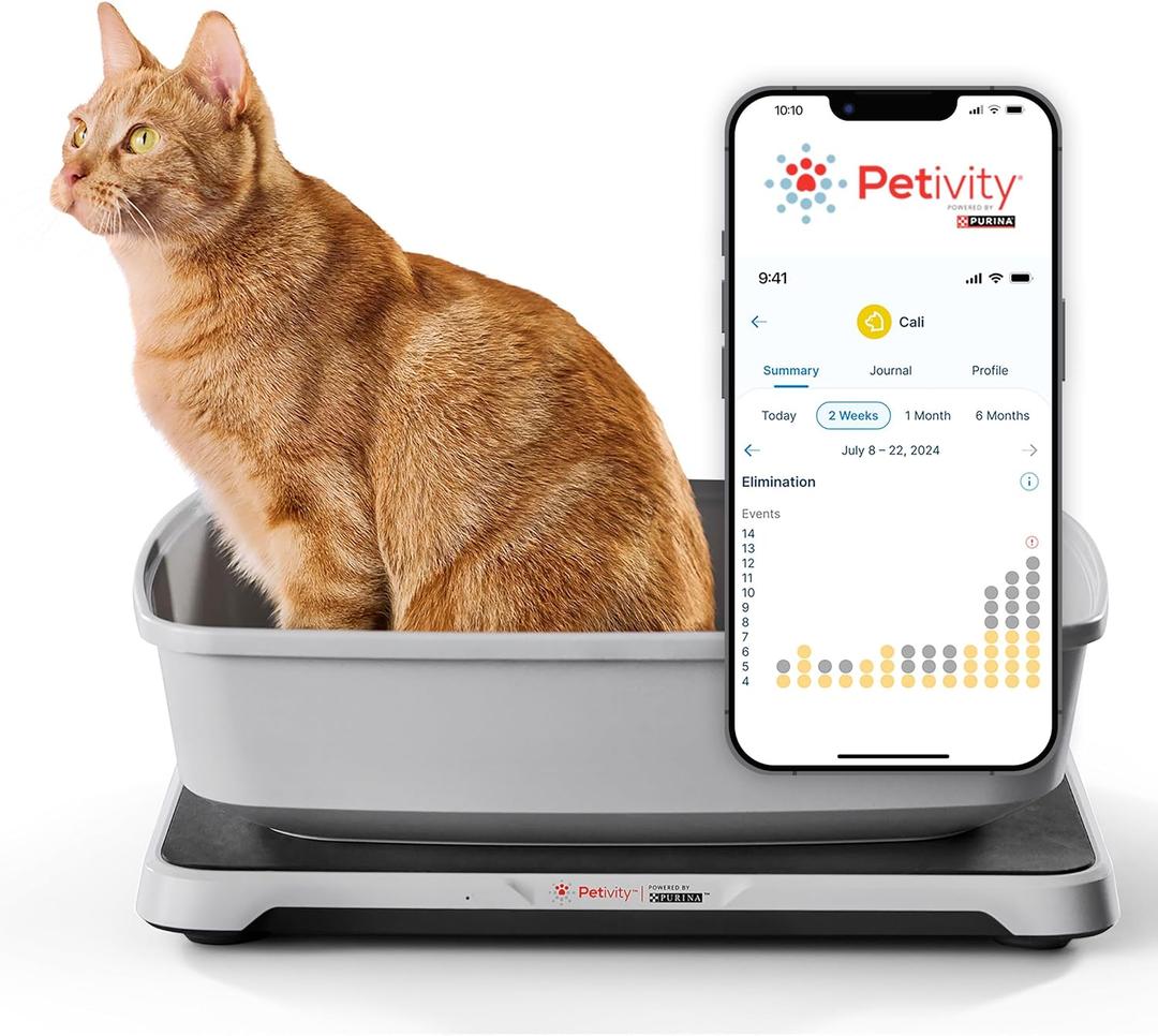 Purina Petivity Smart Litter Box Monitor Cat Weight Scale & Health Tracker - Monitor Litter Habits, Track Weight Accurately, AI Alerts & Monthly Reports, Phone App, Works for Multiple Cats