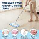 Convenient Cloth Changing Mini Mop Flat Push Design, Lazy Portable Self-Squeeze Mop Set, Wall-Mountable Durable Handle & Non-Slip Grip, Reusable Pads for Home Use with 5 Cloths Included