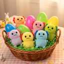 Holydeck 4 Pcs Jumbo Axolotl Plush Toys with Easter Goodie Bags Plushies Playset Basket Fillers Toys for Kids Girls Boys Easter Basket Stuffers Party Favors Gifts
