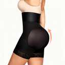 Strapless Fajas Colombianas for Women - Tummy Control Body Shaper Shorts with Butt Lifter & Zipper Crotch (Small, Black)