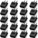 EBOOT 20 Pack Europe to USA Plug Adapter American Plug Adapters Converter Travel Voltage Converter EU to Us Electrical Outlet Power Universal Connector (Black)