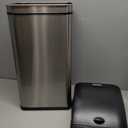 iTouchless 13 Gallon Patented Sensor Trash Can with Lid & Odor Filter, Original Inventor 50L Automatic Kitchen Garbage Bin, Fingerprint-Proof Stainless Steel, Pet-Proof Lock, Soft-Close, Silver