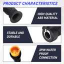 Full Twist Throttle Grip for Electric Bike 12V72V, 3-Pin Waterproof Universal Ebike Throttle, Fits 22.2mm Handlebar for E-Bike, Scooter, Trike