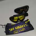 COOLOO Ski Goggles, 2 Pack Snow Goggles Snowboard Goggles for Men Women Kids - UV Protection Foam Anti-Scratch Dustproof (One Size, 08.tawny/Yellow)