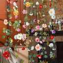 XunYee 6 Pcs 35.4 ft Flower Garlands Artificial Wildflower Vines Floral Hanging Backdrop Fake Flower Garlands Faux Silk Wildflower Vine for Wedding Bridal Shower Home Garden Wall Arch Decor(Floral)