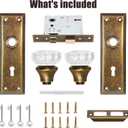 Mortise Lock Set Interior Door, Crystal Glass Door Knobs with Lock and Skeleton Key, Old Door Knob Replacement, Vintage Antique Door Handle, Vintage Brass Finish