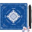 Mahjong Mat with Rules 31.5"x31.5" Table Cloth for Mahjong Card Board Games