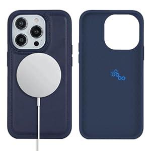 Ｈａｖａｙａ for Magsafe Magnetic case for iPhone 13 Pro Leather case magsafe Compatible Wireless Charging-Blue