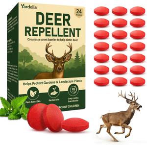 Powerful Deer Repellent Balls, Pest Repellent 24-Pack Deer Repellent for Garden & Outdoor Use, Natural Peppermint Oil Deer Deterrent to Keep Deer Away from Garden, Yard