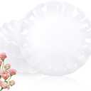 LIYH 20 Pcs White Scalloped Plastic Plates Reusable 10 In - Unbreakable Plastic Dinner Plates Camping Outside Wavy Plate Dishwasher Safe for Wedding Parties Birthdays Picnics - BPA Free 20 Guests