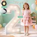 3FT Marquee Light Up Numbers 2,Party Decoration Large Marquee Light Up Letters with Weighted Water Bag,Pre-cut Foam Board Set Can Be Used for Birthdays,Weddings,Baby Anniversaries