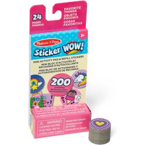 Melissa & Doug Sticker Wow! Mini Activity Pad and 200+ Refill Stickers for Sticker Stamper Arts and Crafts Fidget Toy Collectibles Assorted Favorite Things Stickers - FSC-Certified