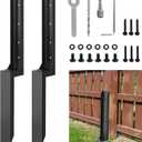 2 Pcs Fence Post Repair Kit  Heavy Duty Metal Ground Stakes for Wood Post Support, Fix Tilted or Broken Fence Posts  Durable Anchor Stabilizer for Outdoor Garden, Yard, and Farm Fencing