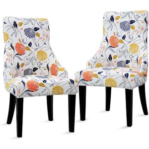 Liykimt Stretch Wingback Side Chair Slipcover-Accent Chair Cover Slipcover with Arm,Washable Upholstered Arm Dining Chair with Nailed Trim Protector for Dining Living Room Set of 2,Orange