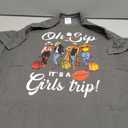 Oh Sip It's A Girls Trip Funny Wine Party Black Women Queen T-Shirt, XL 