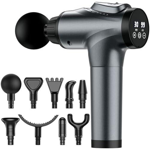 APHERMA Massage, Muscle Massage for Athletes Handheld Electric Deep Tissue Back Massager, Percussion Massage Device for Pain Relief with 30 Speed Levels 9 Heads