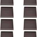 4x4 Square Rubber Furniture Caster Cups, Anti-Sliding Furniture Pads Bed Stopper Floor Protectors with Grip - Protect Any Flooring (8 Pcs Brown)