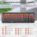 Wireless Keyboard and Mouse Combo, 2.4 GHz Wireless Full-Sized Typewriter Keyboard with Round Keycaps for Windows, Computer, Desktop, PC, Laptop (BlackOrange)
