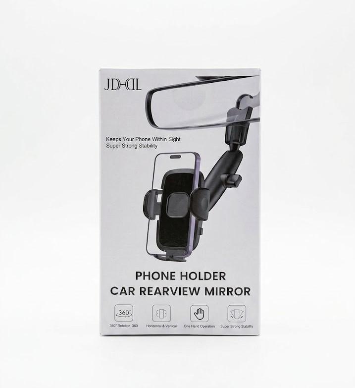 360° Rotatable Car Rearview Mirror Phone Mount Holder for Universal Smartphones