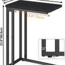 Yusong C Shaped End Table - Slide Under Sofa Couch Bed, Small Table for Small Spaces, Skinny Overbed, Coffee Drink Snack Table for Living Room, Black Oak