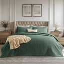 Bedsure King Quilt - Dark Green Bedspread King Size & Lightweight Comforter, Modern Coverlet with Clover Pattern, Ultra Soft All-Season Bedding, 106 x 96 Inches | Stitch-Free Quilting, Ultra Soft, Lightweight, Machine Washable, Pet-Friendly