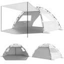Elegear Beach Tent with Canopy, 1-Second Setup Pop Up Sun Shelter Shade, UPF 50+ UV Protection Silver-Coated Lightweight Portable Beach Cabana (4-6 Person, Silver)