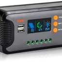 PowMr 30A PWM Solar Charge Controller, 12V 24V 36V 48V Auto, LCD Display and Dual USB Output, Fit for AGM, Gel, FLD, Lead-Acid and Lithium BatteryUpdate Version