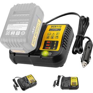 DCB201 Car Charger Compatible with Dewalt 12V Battery, Replacement for Dewalt 20V Battery Charger for DCB119 DCB202 DCB203 DCB204 DCB206 DCB606 DCB609
