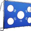 ZELUS Soccer Goal 8 x 5.6 ft, 2 in 1 Powder Coated Soccer Goal Frame with All Weather Net & Detachable Target Goal Net for improving Skills