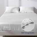 ZonLi 100% Rayon Derived from Bamboo Cooling Fitted Sheet Cali King Size for Hot Sleeper, 72"x84", Snow White