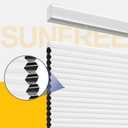 SUNFREE Top Down Bottom Up Cellular Blinds,Cellular Shades Blackout, Honeycomb Window Shade for Windows, 34" W x 64" H, White(Blackout)