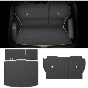 Cargo Mat & Backrest Mat Compatible with 2023 2024 2025 Honda CRV CR-V - Leather Trunk Liner Back Seat Cover Protector - All Weather Protection PU Leather Cargo Liner and Backrest Mat CRV Accessories