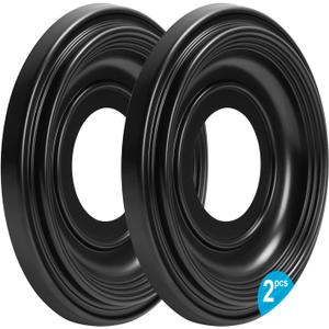 Art3d Non-Phthalate PVC Ceiling Medallion, Ceiling Light Cover Plate, Hole Cover for Light and Ceiling Fans, Fits Canopies up to 7.25", Ideal for Living Room, Bedroom, Renovation, 2 Pcs Set (Black)