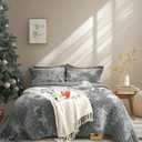 Velvet Quilt Set King Size 3 Piece Crushed Velvet Bedding with Shams, All Season Soft Bedding Set, Machine Washable, Oeko-TEX Certified & Gift-Worthy Design (King (106"x96"), Dark Grey- Velvet)