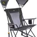 GCI Outdoor Sunshade Rocker Outdoor Rocking Chair With Canopy (Grey)