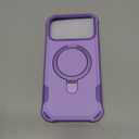 Compatible with iPhone 17 Pro Max Case with Invisible Magnetic Kickstand [Compatible with MagSafe] [10-FT Military Drop Protection] Slim Hard Back Soft Edge Phone Cover 6.9 Inch, Purple