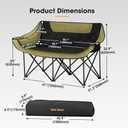 SAN HIMA Double Camping Chair, 40.7" Camping Couch, Padded Folding Loveseat