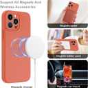 MCFANCE Magnetic for iPhone 13 Pro Case, Compatible with MagSafe, [Full Camera Protection] Anti-Scratch Microfiber Lining Phone Case, 6.1" 2021, Pink Orange