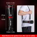 SKYFIRE Rechargeable Flashlights High Lumens 40000mAh with Ignition Lens,Super Bright Flashlight with Shoulder Straps,11Mode Led Tactical Flash Light for Outdoor Essentials&Home Emergencies-Upgraded