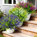TSTWETO Artificial Plants Outdoor, 22 Pcs Fake Flowers UV Resistant Outdoor Artificial Lavender Flowers, Plastic Faux Plants for Porch Garden Planter Yard Window Box