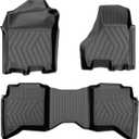 Floor Mats Fit for 2019-2025 Ram 2500/3500 Crew Cab (Only 1st Row Bucket or Bench Seats): AOMSAZTO All Weather TPE Waterproof Floor Liners Front & 2nd Row