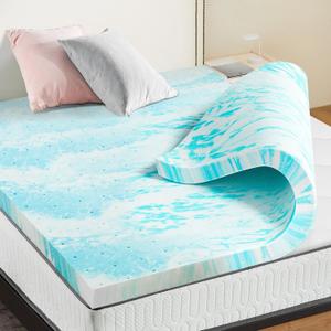 NEWBULIG 3 Inch Full Memory Foam Mattress Topper, Gel Foam Mattress Topper for Pressure Relief, Ventilated Design Bed Topper in a Box, CertiPUR-US Certified | Gel memory foam relieves pressure, ventilated design keeps cool. Fits Full size, CertiPUR-US certified, comes in a box.